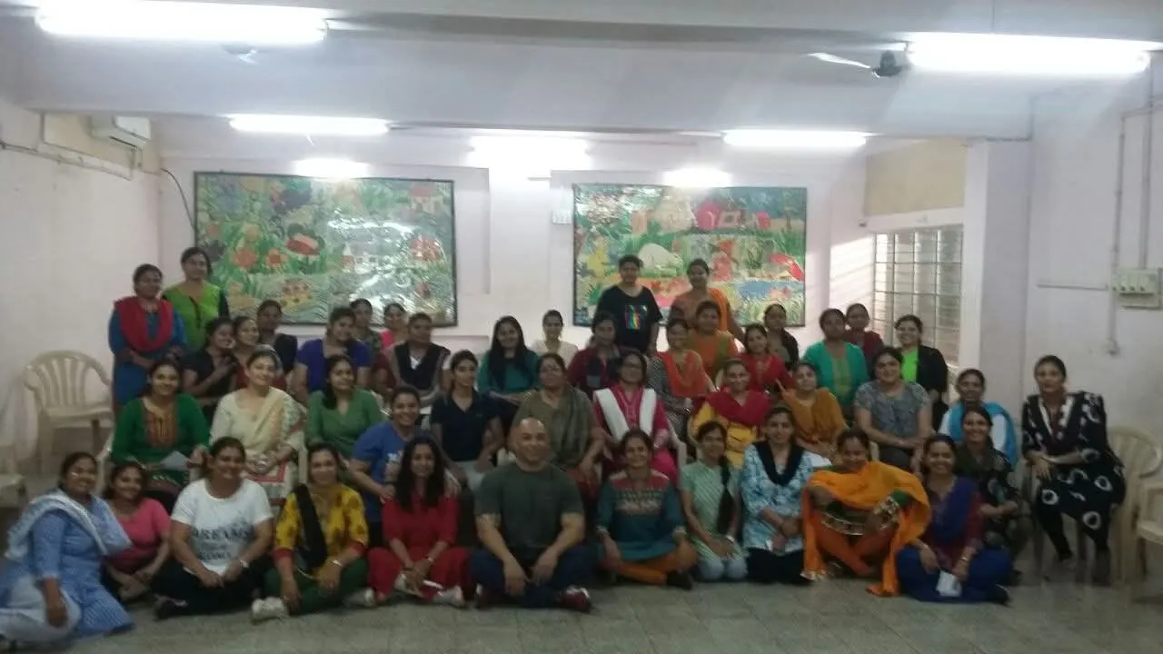 Participants together after a workshop